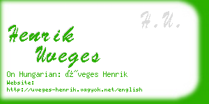 henrik uveges business card